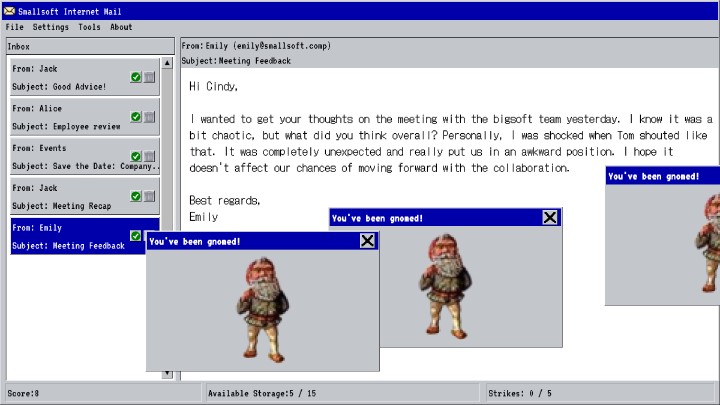 A screenshot from Spam Simulator